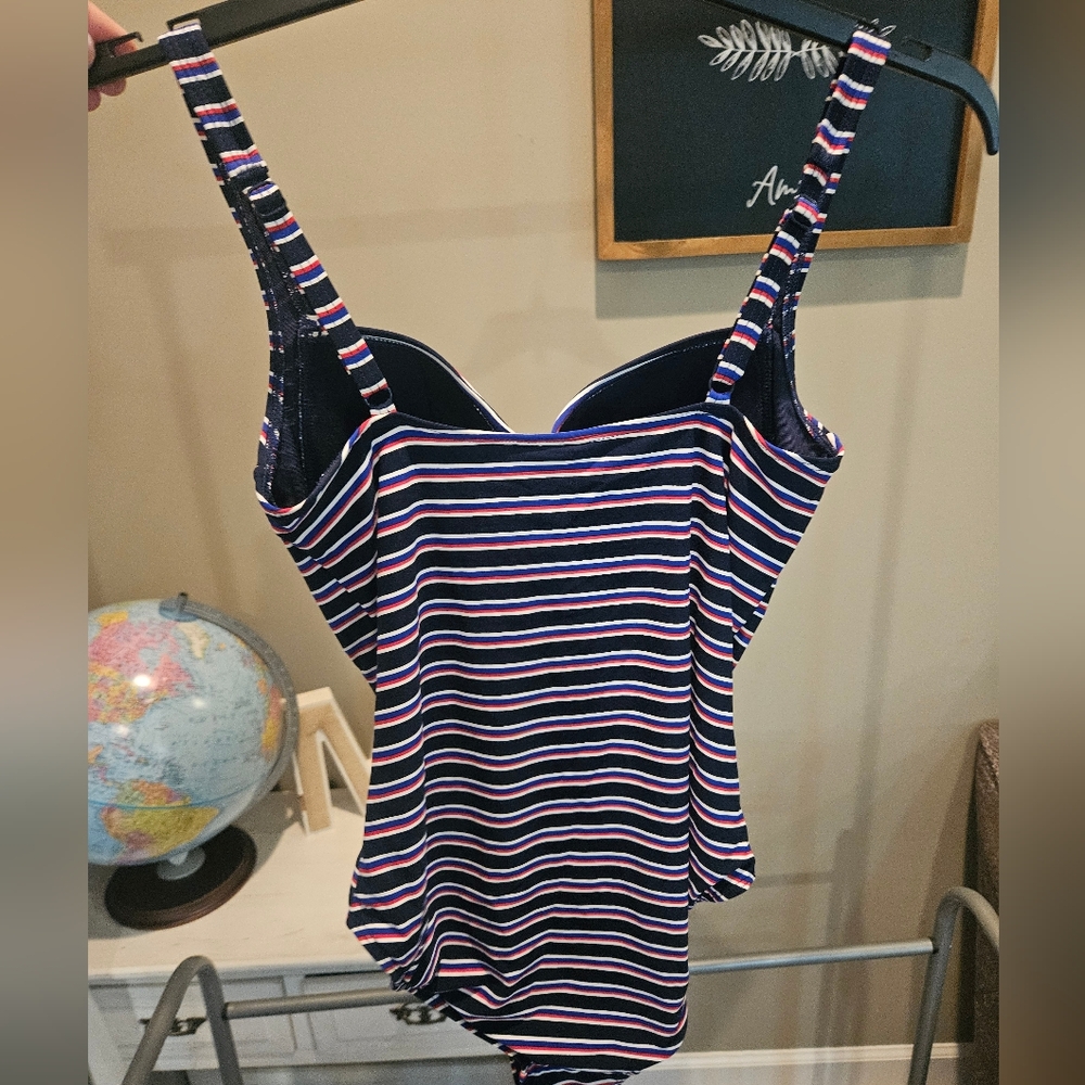 Nip Tuck One Piece Nautical Striped Swimsuit Size… - image 6